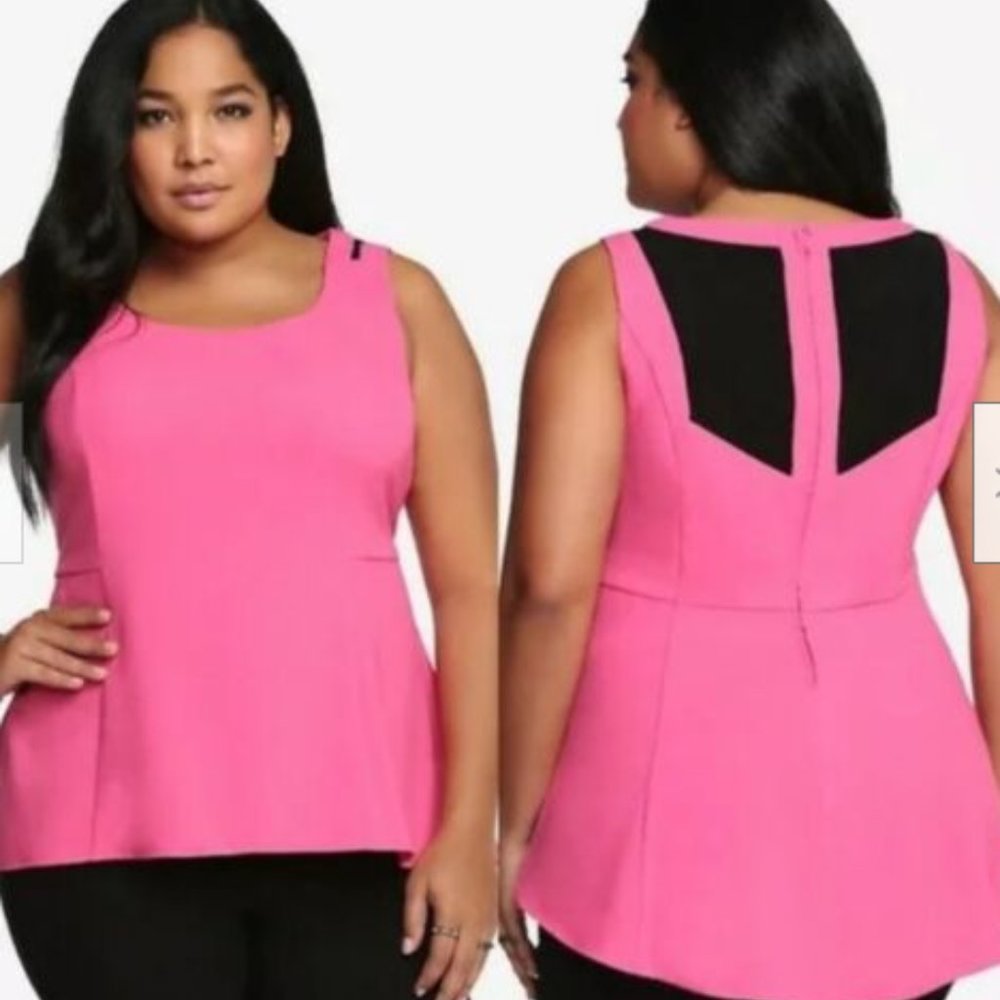 Torrid Black and Pink Top 2x
